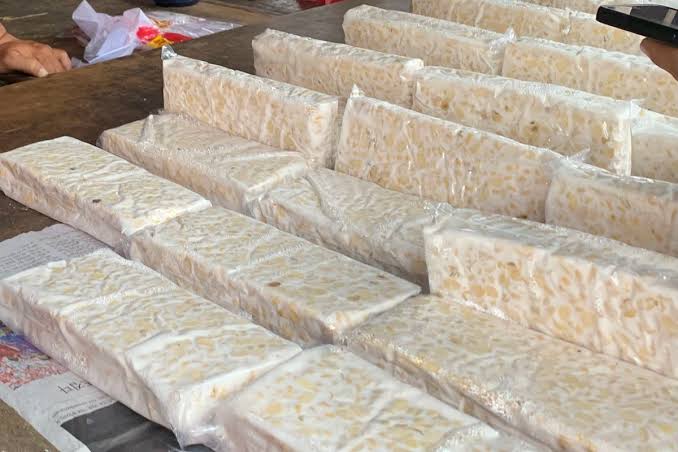 Sebuah Fermentasi Kedelai Menjadi Makanan Tempe